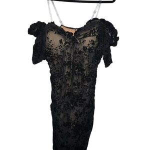 New SHEIN Black Floral Lace Dress